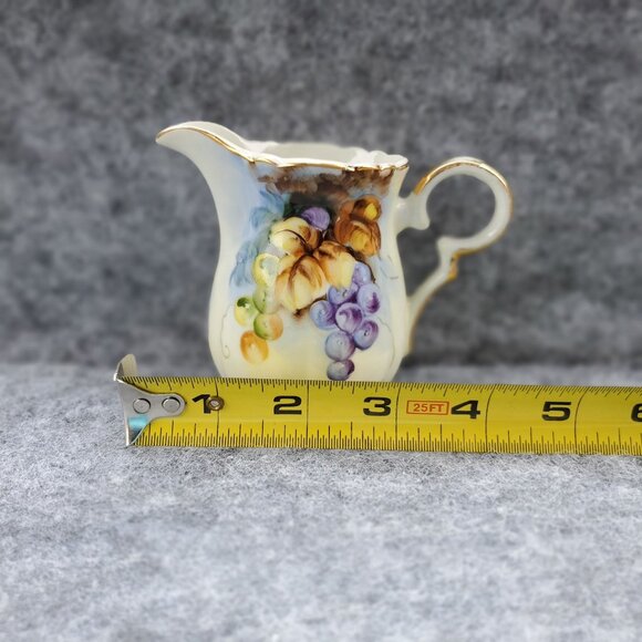 Vintage Lefton China Floral Creamer Pitcher With Gold Trim & Fruit Design - Picture 7 of 8